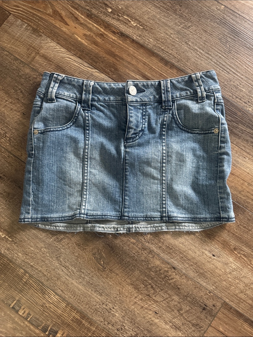 DKNY Light Blue Denim Mini Skirt